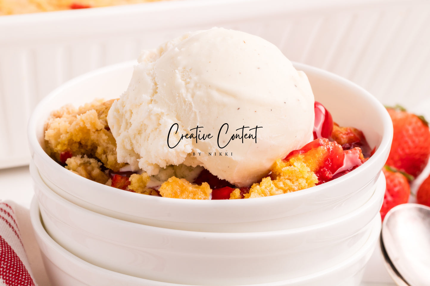 3 Ingredient Strawberry Dump Cake- Set 2 of 2
