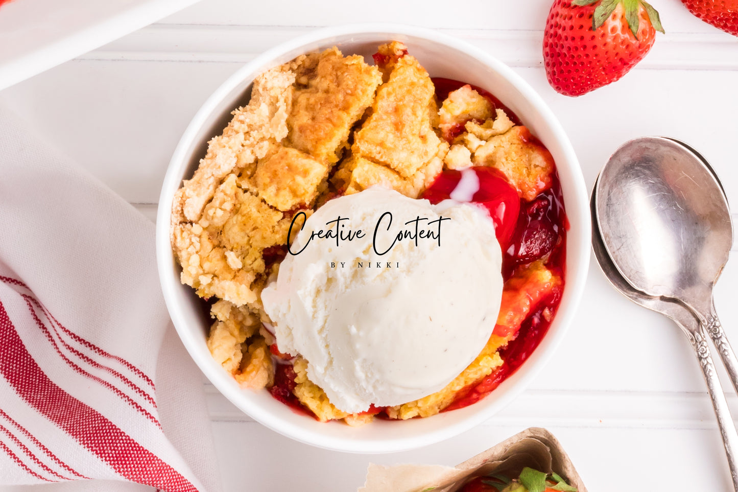 3 Ingredient Strawberry Dump Cake- Set 2 of 2