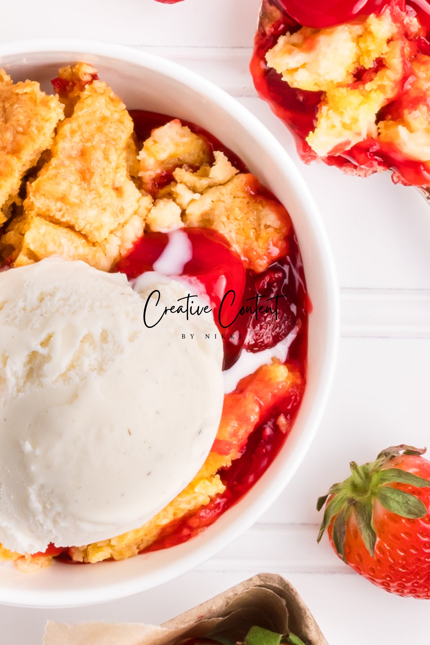 3 Ingredient Strawberry Dump Cake- Set 2 of 2