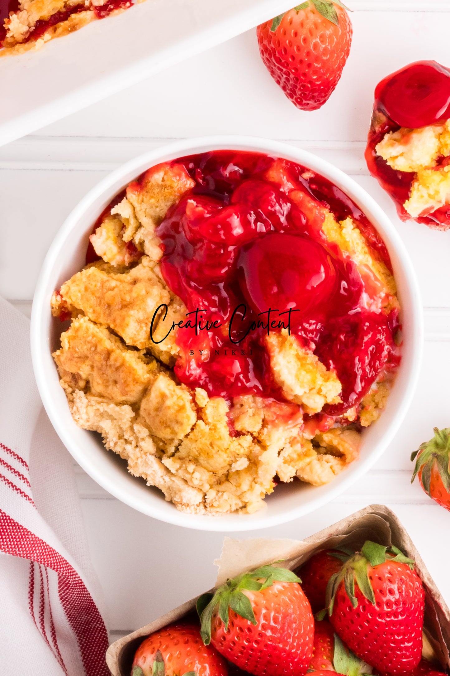 3 Ingredient Strawberry Dump Cake- Set 2 of 2