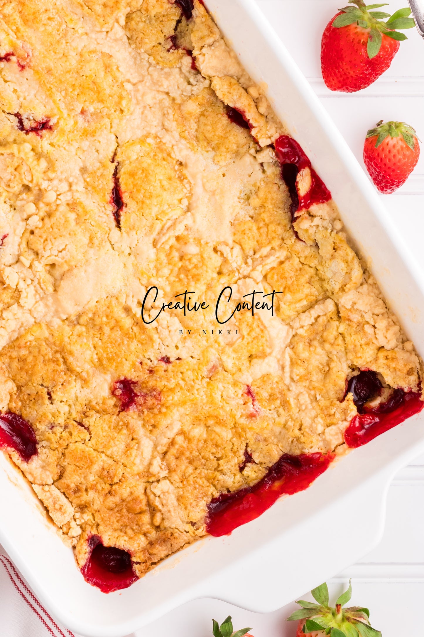 3 Ingredient Strawberry Dump Cake- Set 2 of 2