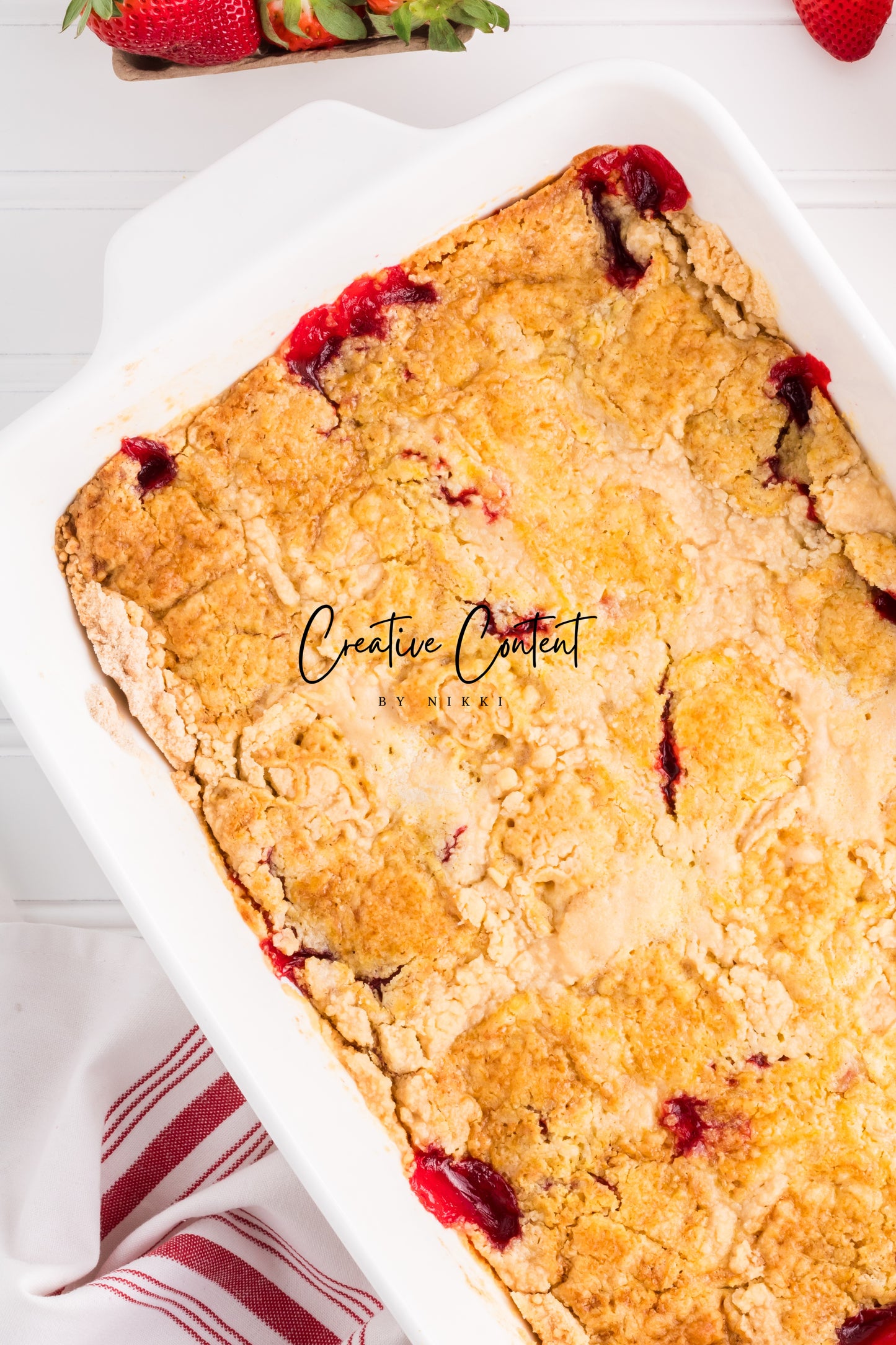 3 Ingredient Strawberry Dump Cake- Set 2 of 2