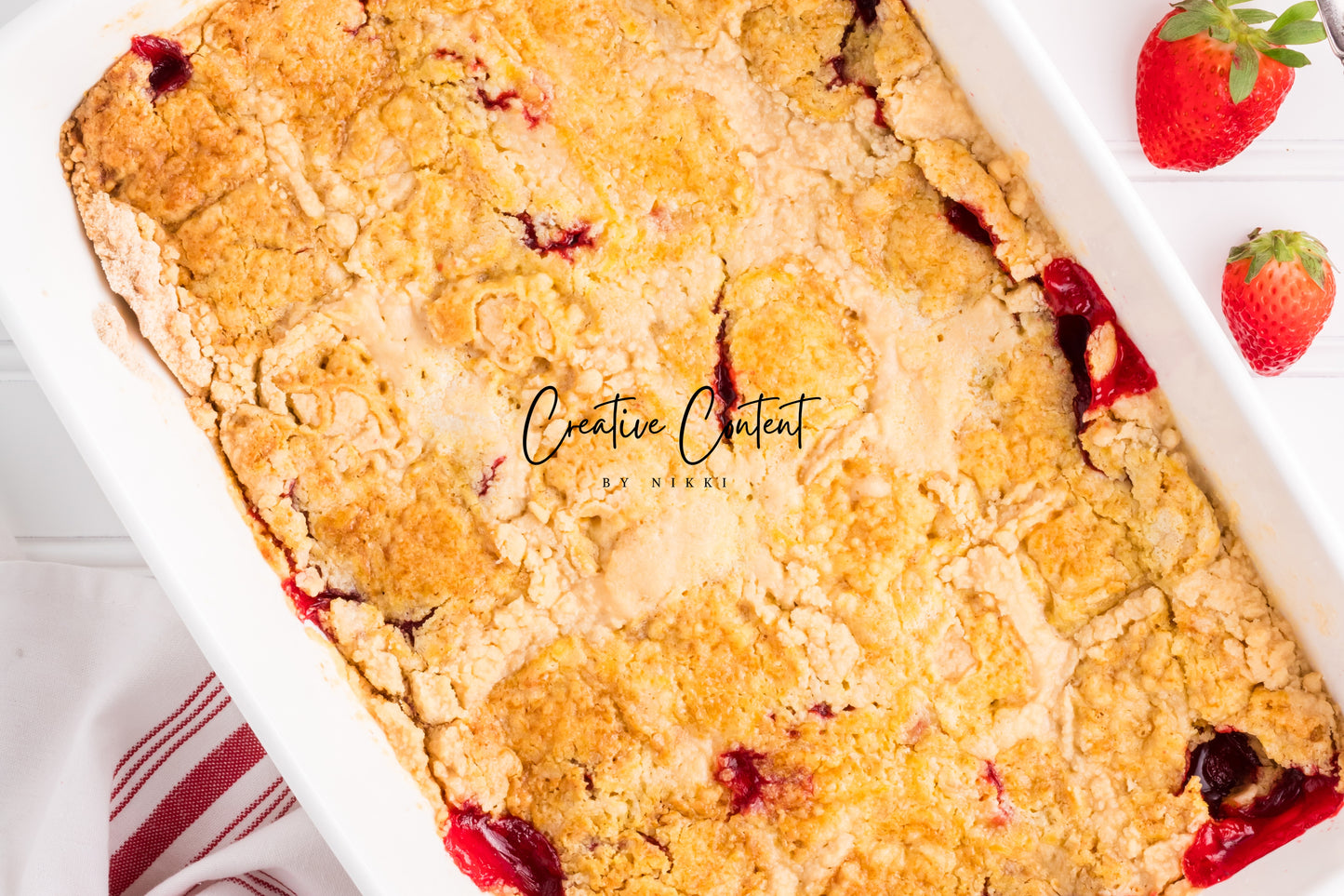 3 Ingredient Strawberry Dump Cake- Set 2 of 2