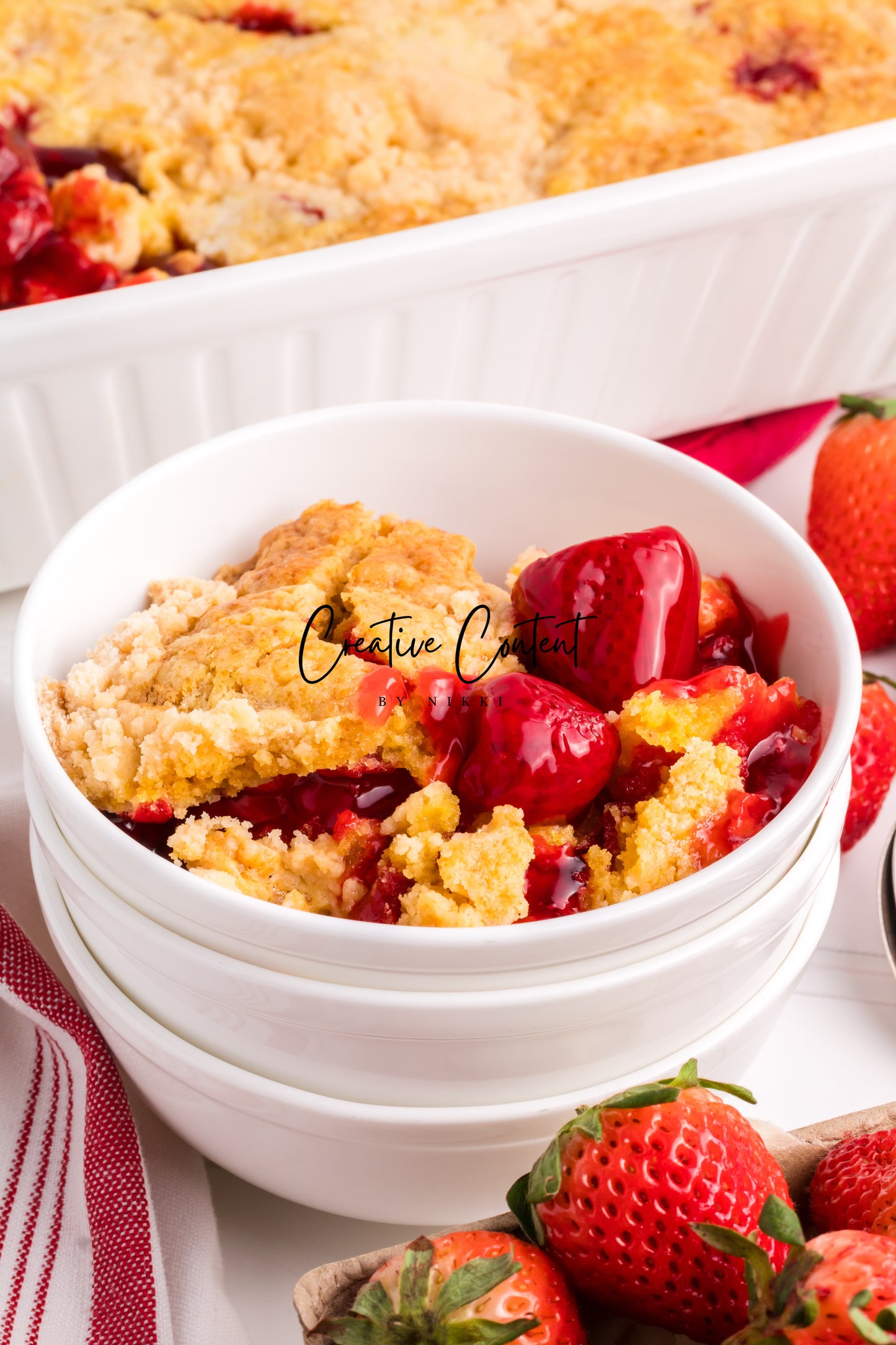 3 Ingredient Strawberry Dump Cake- Set 2 of 2
