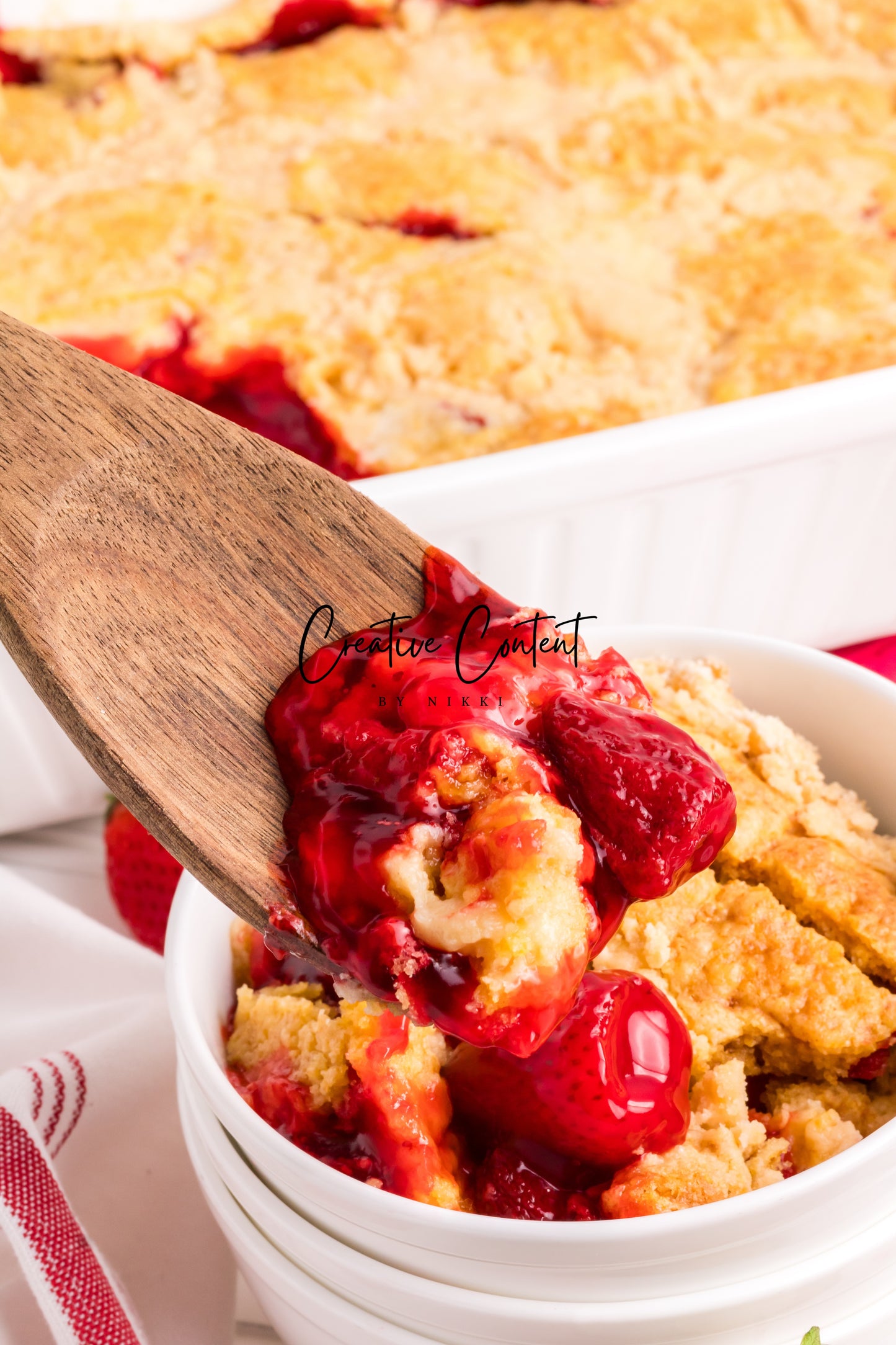 3 Ingredient Strawberry Dump Cake- Set 2 of 2