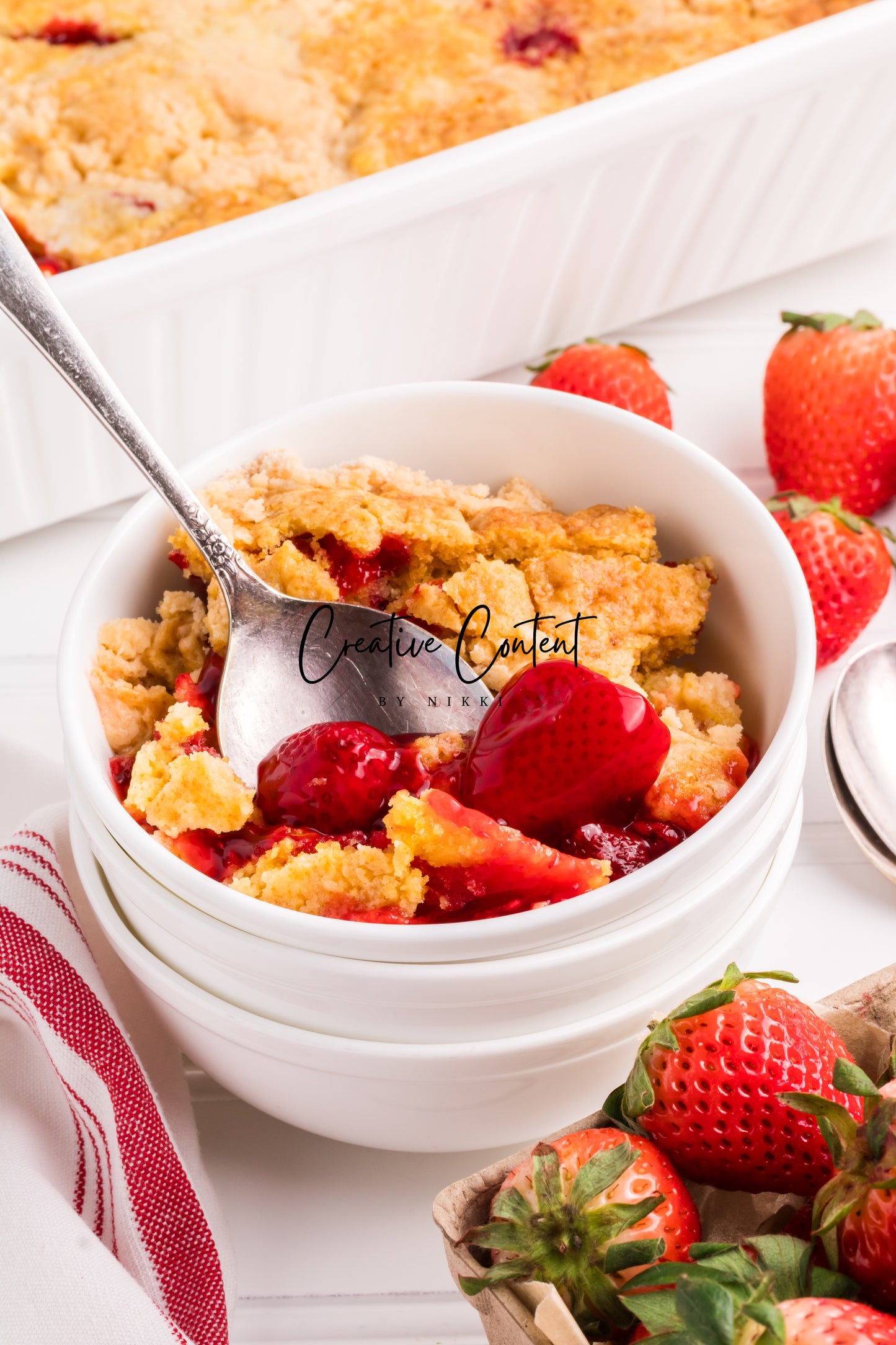 3 Ingredient Strawberry Dump Cake- Set 2 of 2