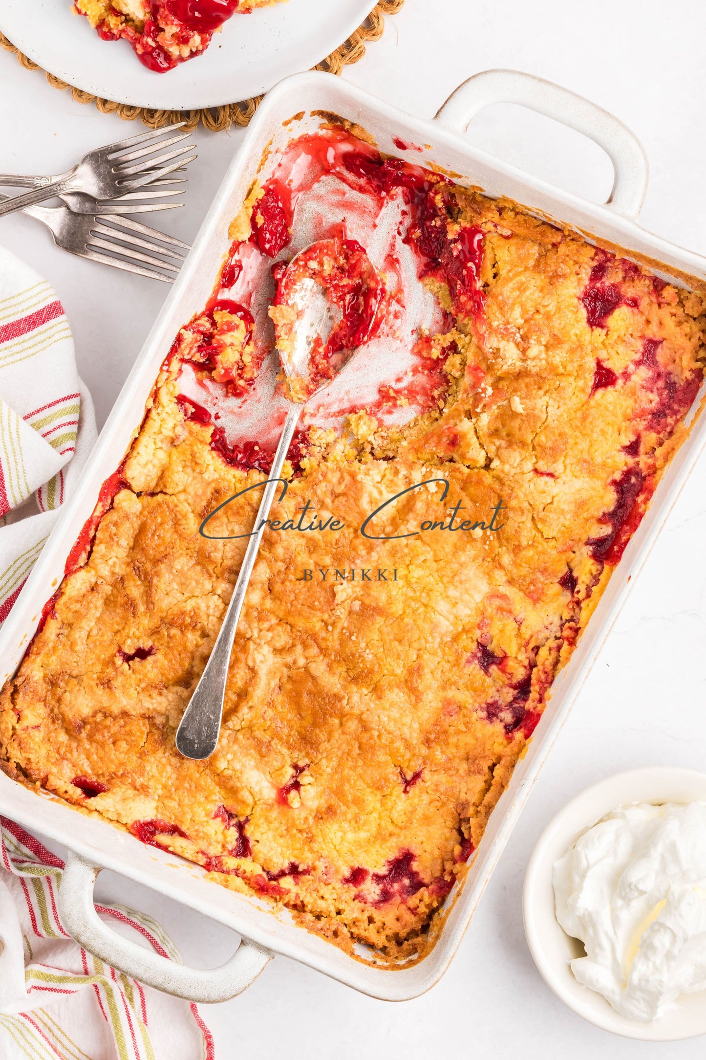 Strawberry Rhubarb Dump Cake - Exclusive