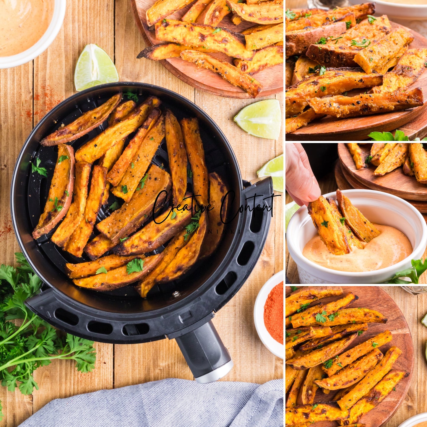 Air Fryer Sweet Potato Wedges + Spicy Mayo (2 recipes) - Set 3 of 3