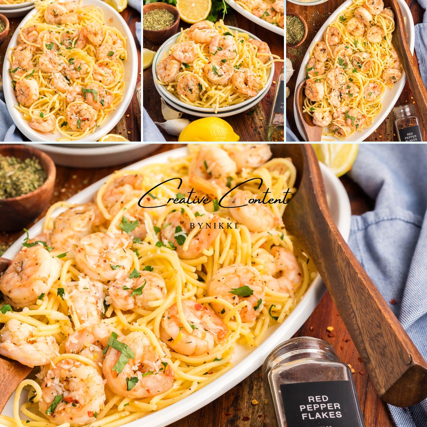 Garlic Butter Noodles With Shrimp - Set 2 of 2