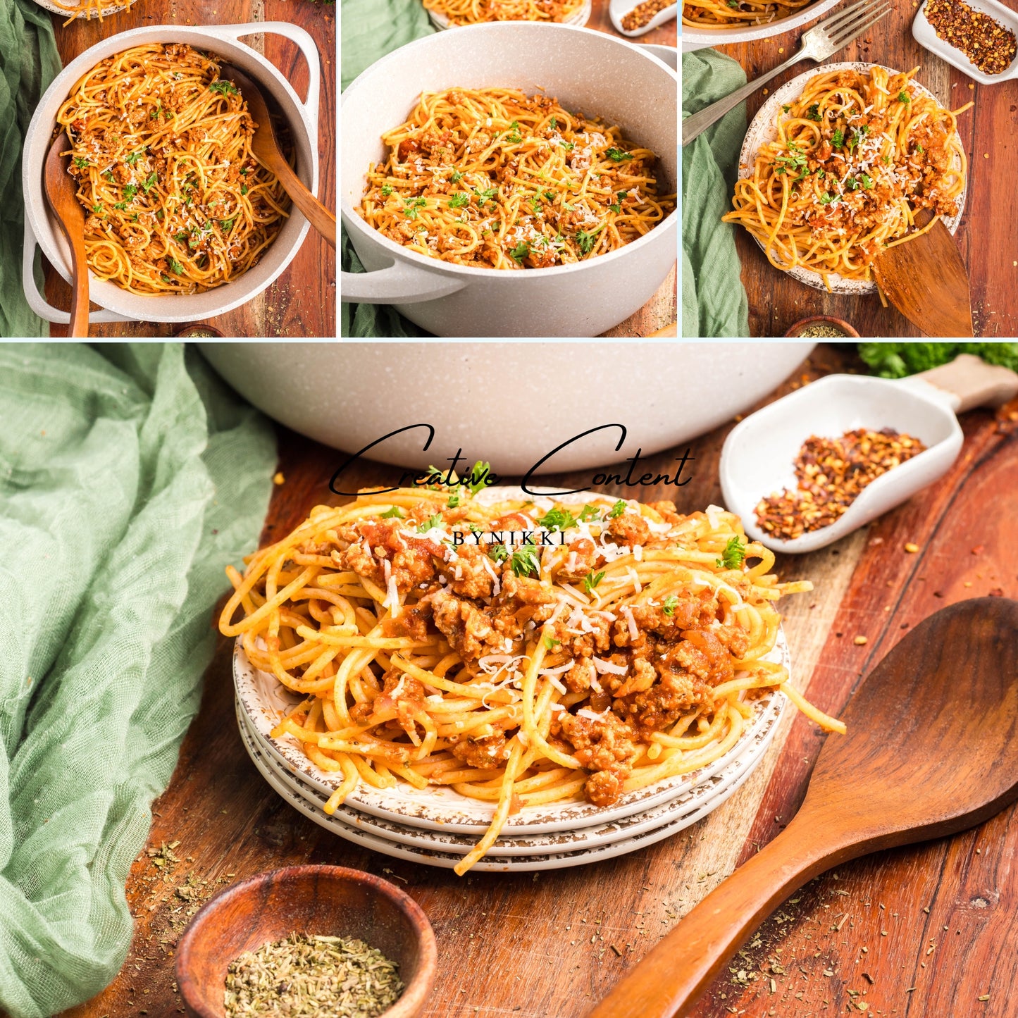 Ground Turkey With Spaghetti - Set 2 of 2