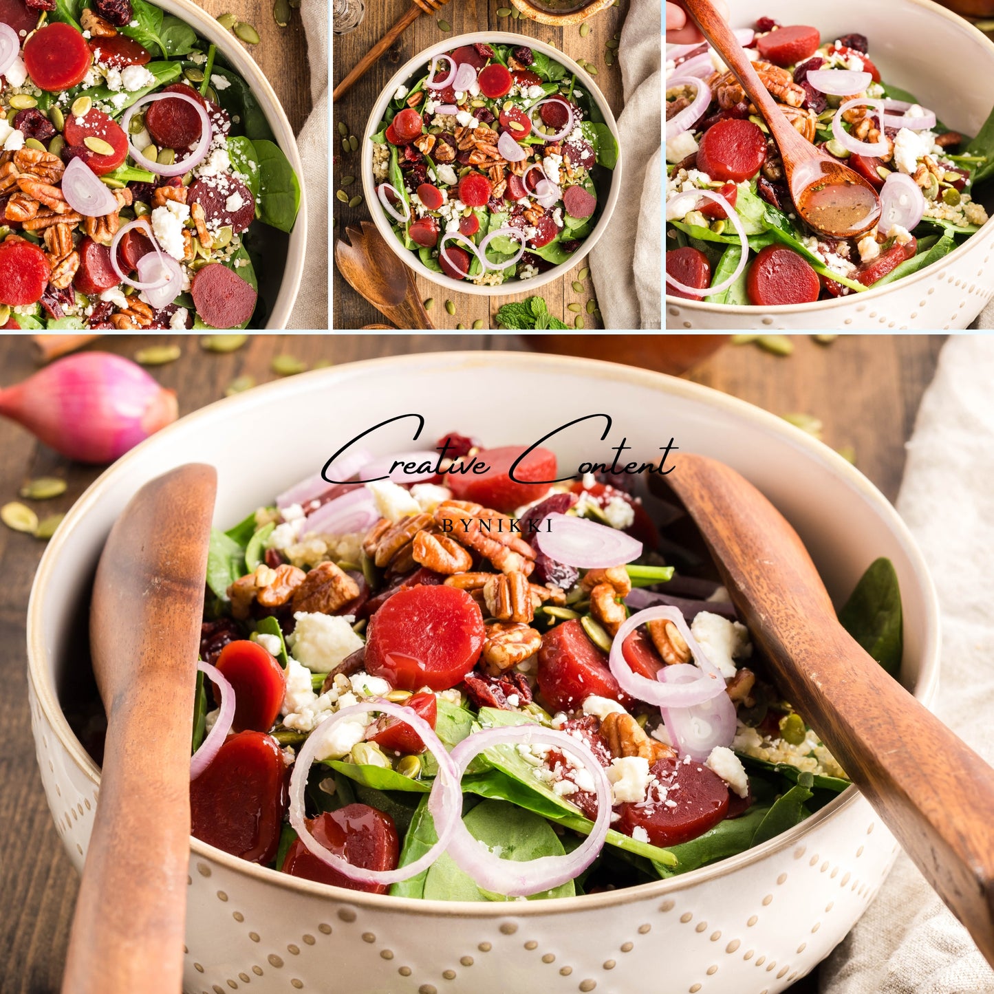 Beet Salad With Feta Cheese + Mint Vinaigrette - Set 2 of 2