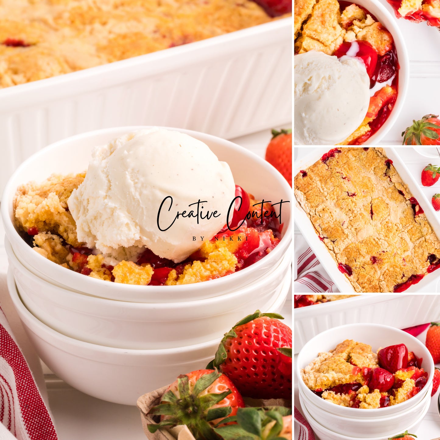 3 Ingredient Strawberry Dump Cake- Set 2 of 2