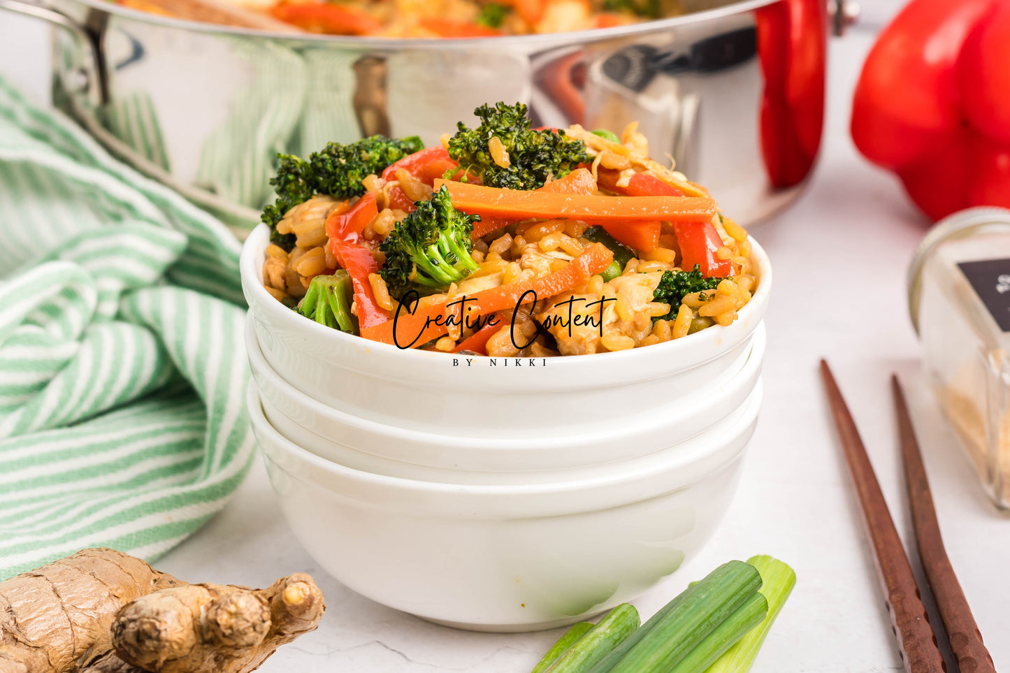 Easy One Pot Teriyaki Chicken and Rice Bowl - Set 1 of 2