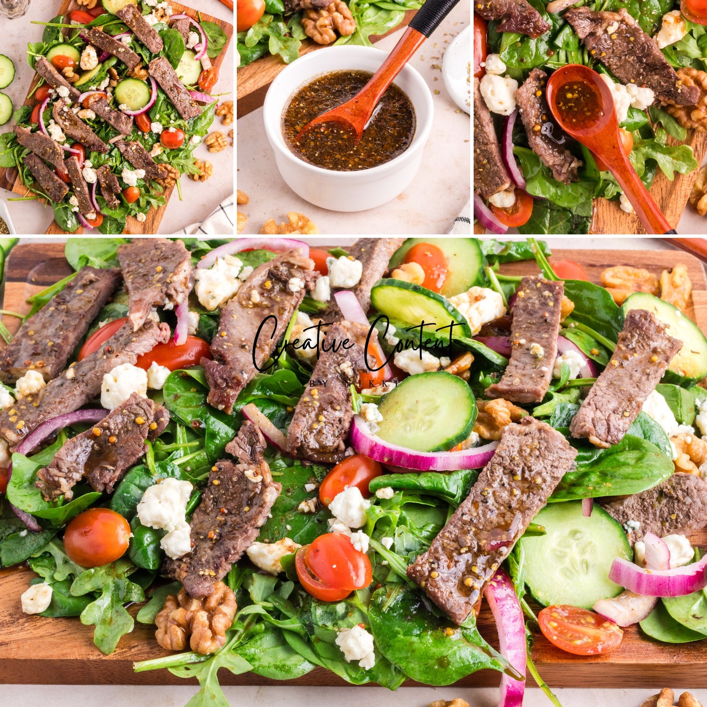 Steak Salad + Homemade Balsamic Vinaigrette - Set 2 of 2