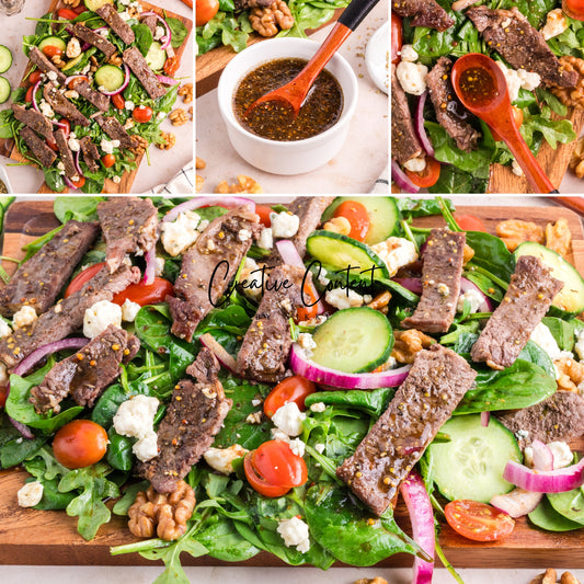 Steak Salad + Homemade Balsamic Vinaigrette  -  Set 2 of 2