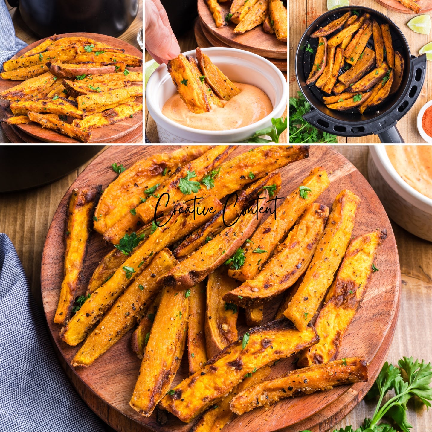 Air Fryer Sweet Potato Wedges + Spicy Mayo (2 recipes) - Set 3 of 3