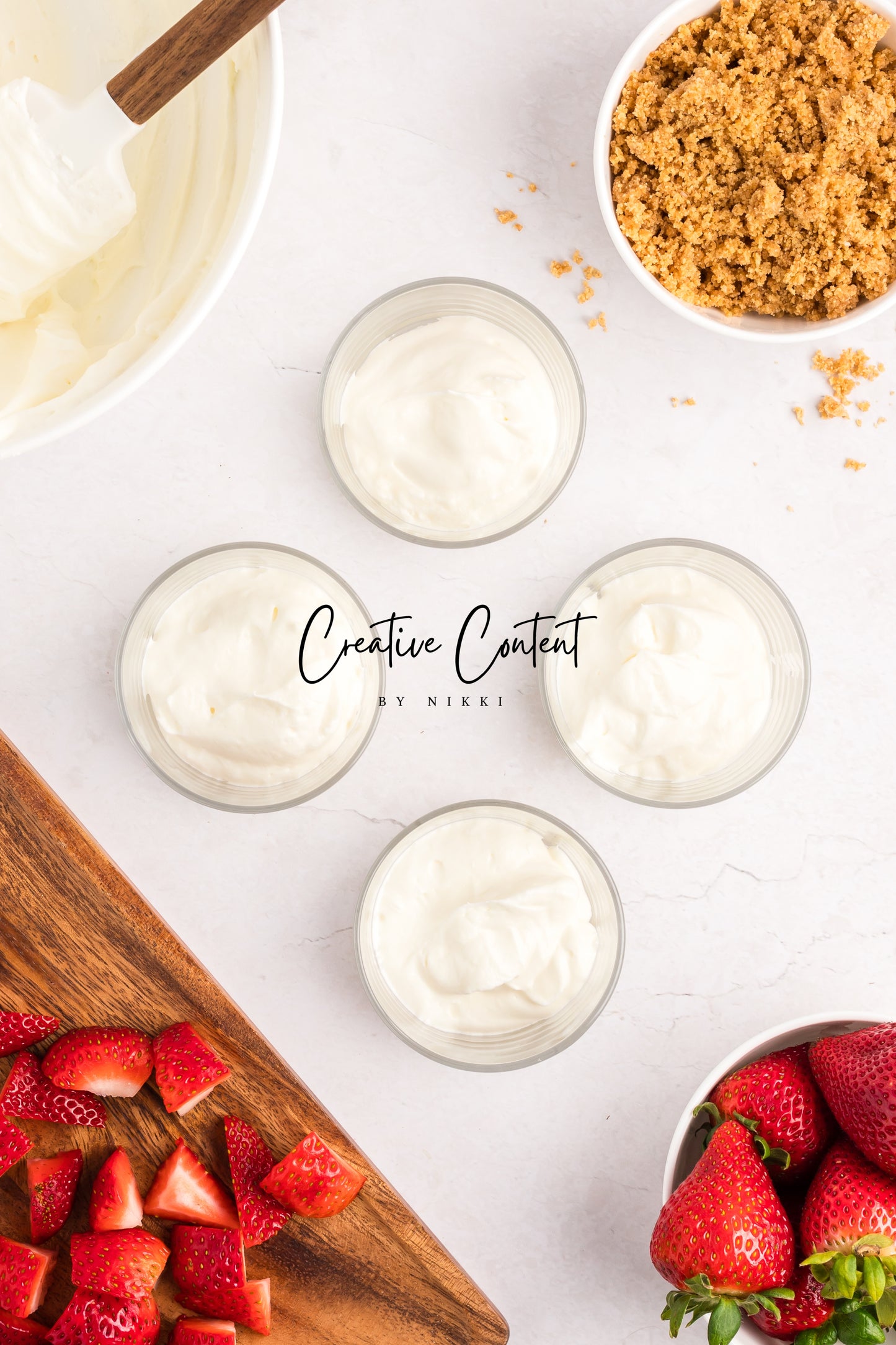 No Bake Strawberry Cheesecake Parfaits - Set 2 of 2