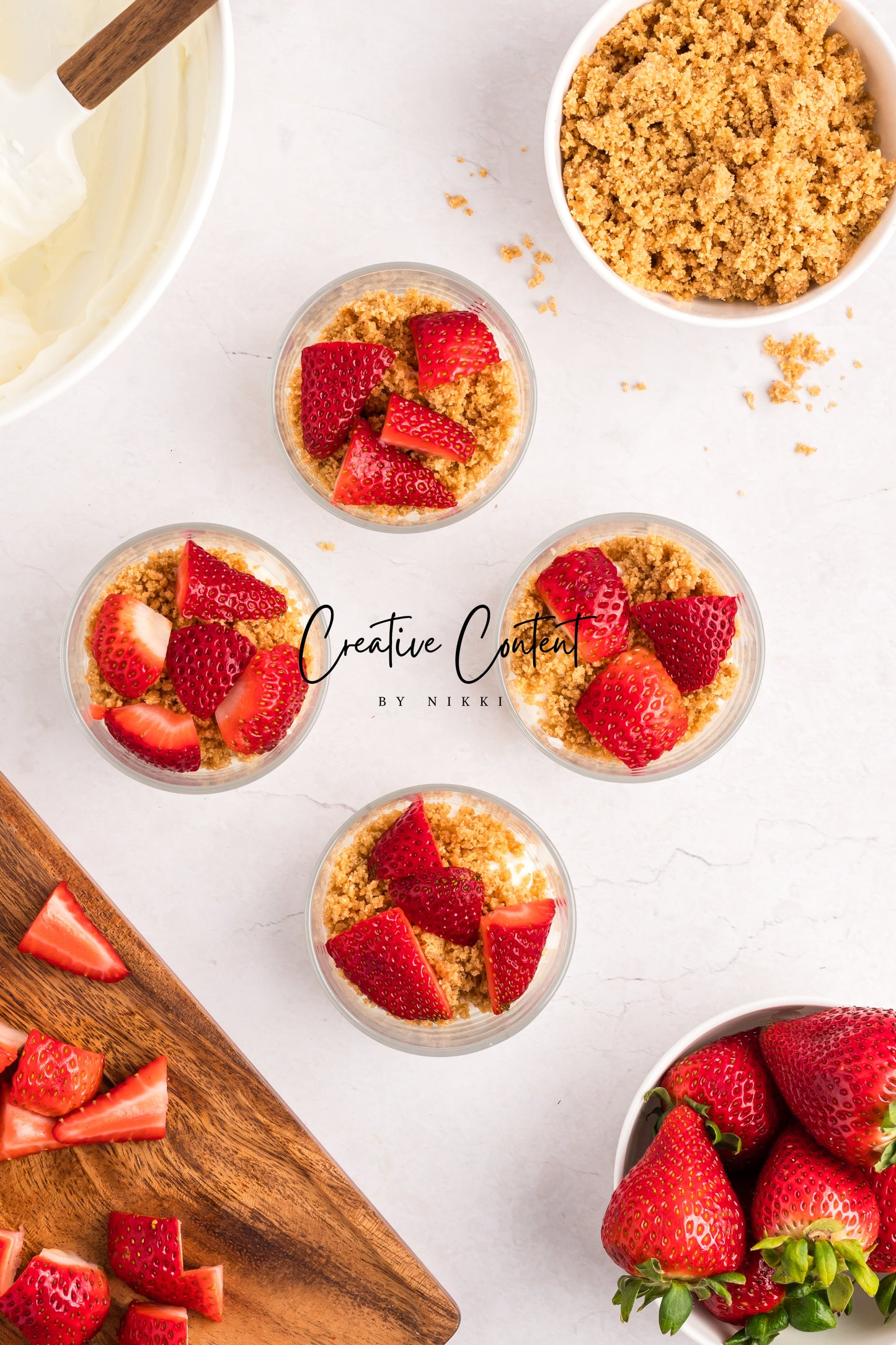 No Bake Strawberry Cheesecake Parfaits - Set 2 of 2