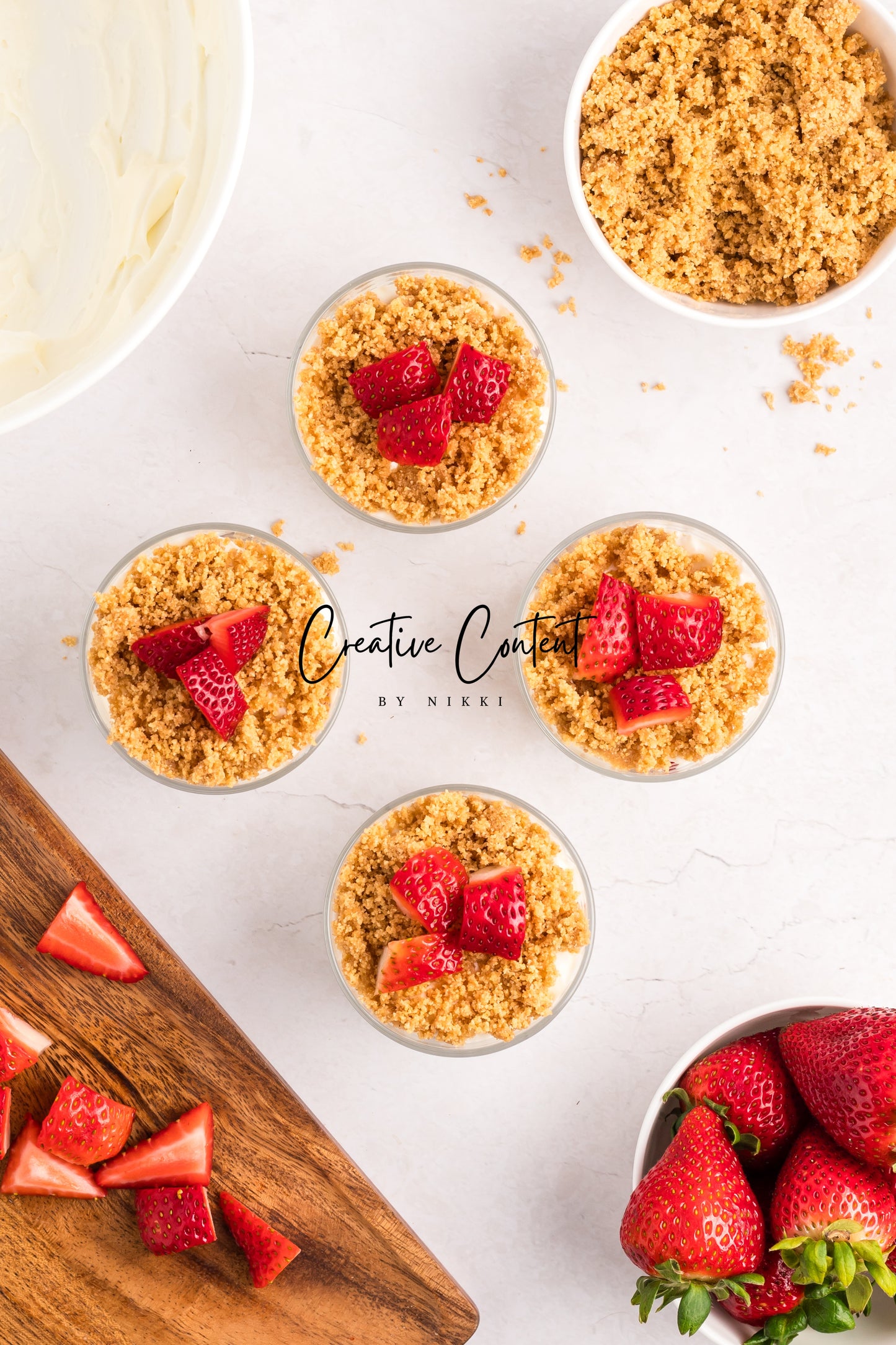 No Bake Strawberry Cheesecake Parfaits - Set 2 of 2