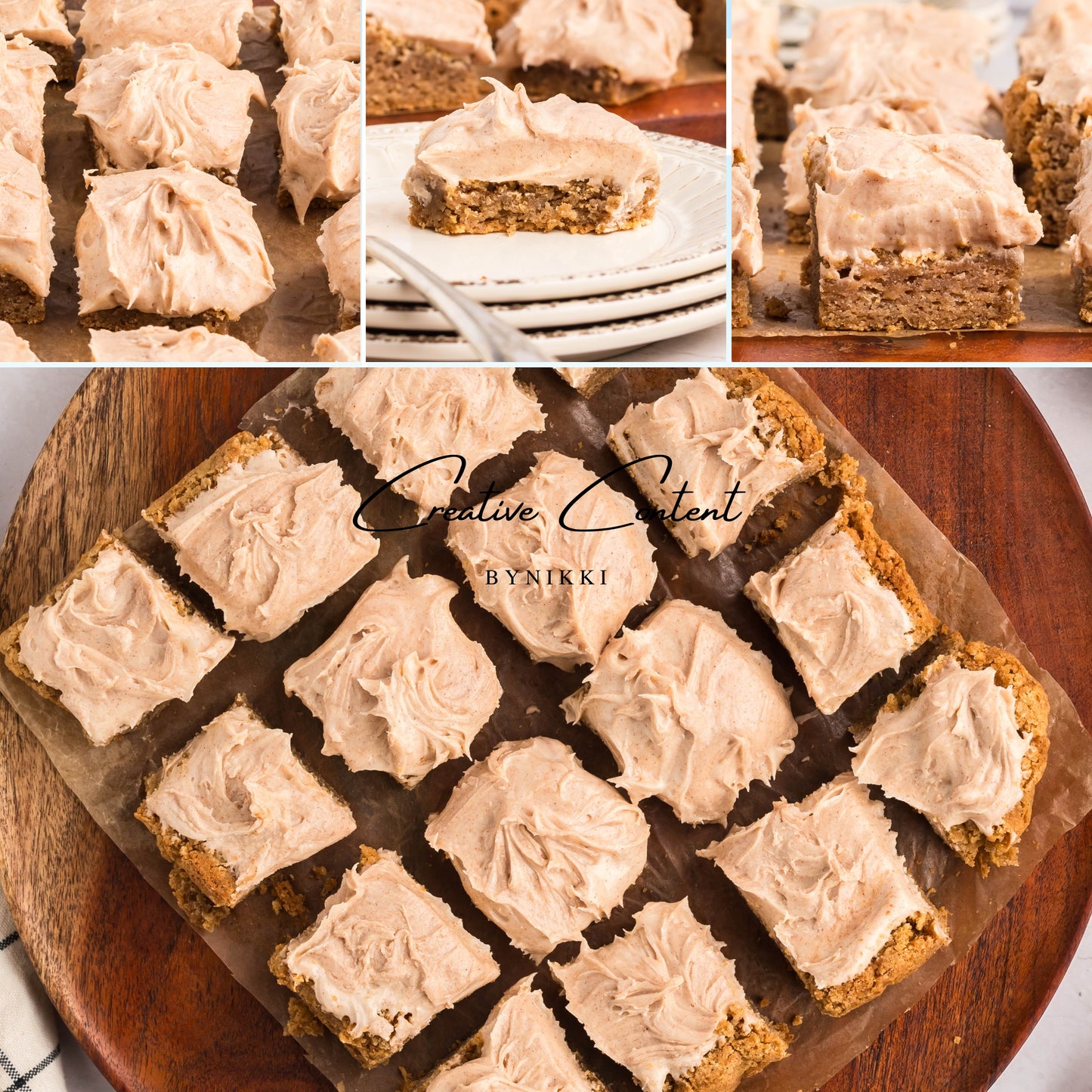 Snickerdoodle Bars + Cinnamon Cream Cheese Frosting - Set 1 of 2