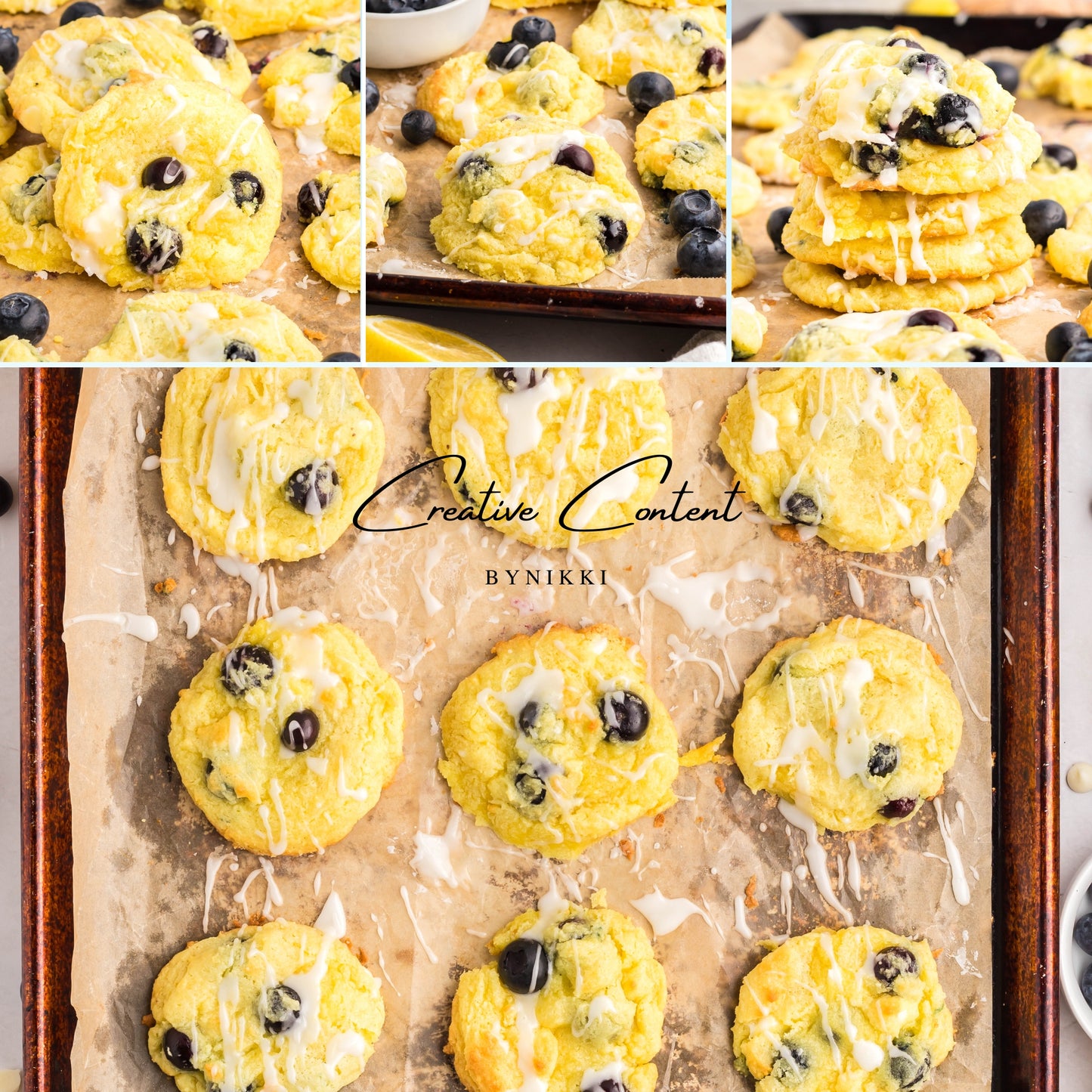 Lemon Blueberry Cake Cookies With A Lemon Glaze - Set 1 of 2