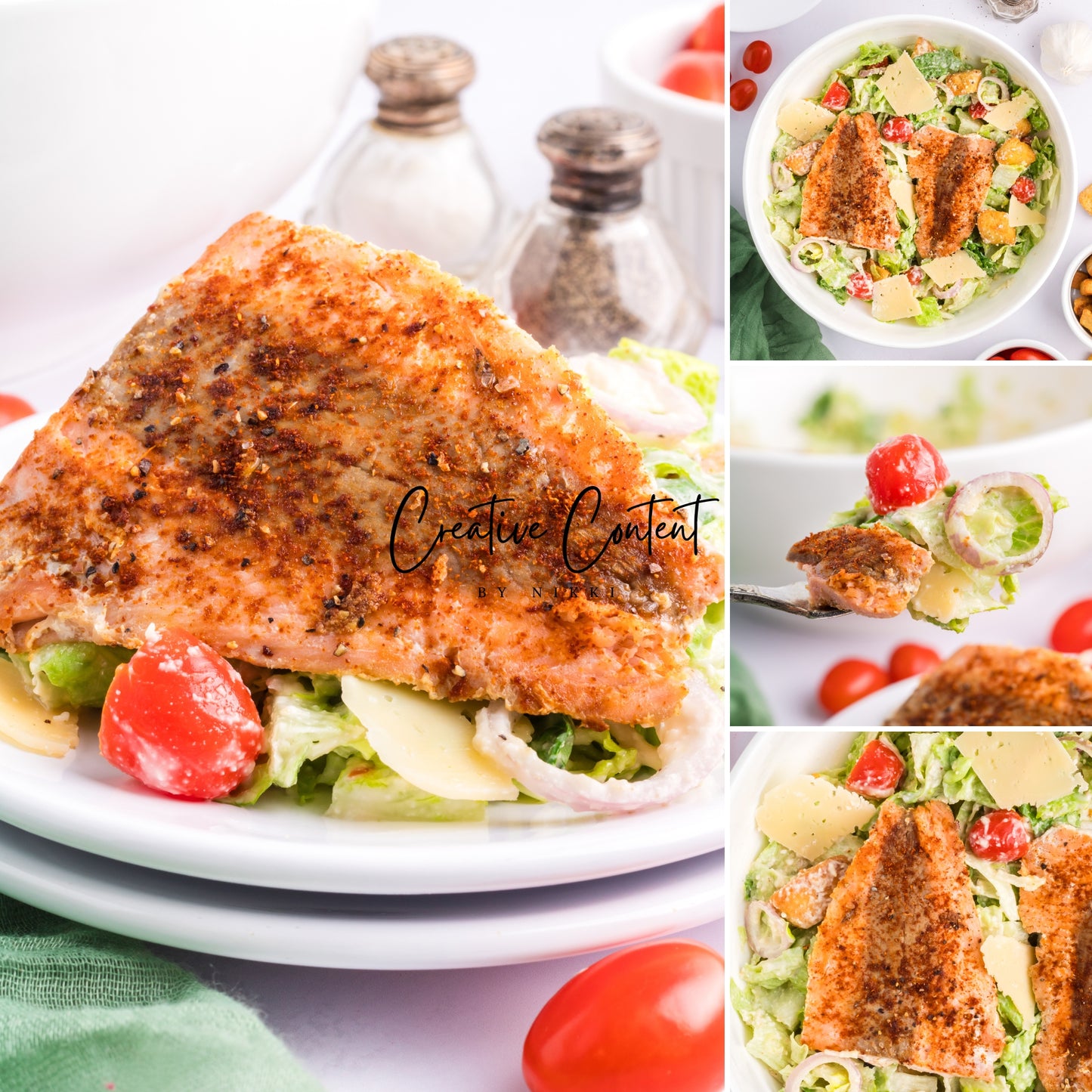 Salmon Caesar Salad + Homemade Dressing - Exclusive