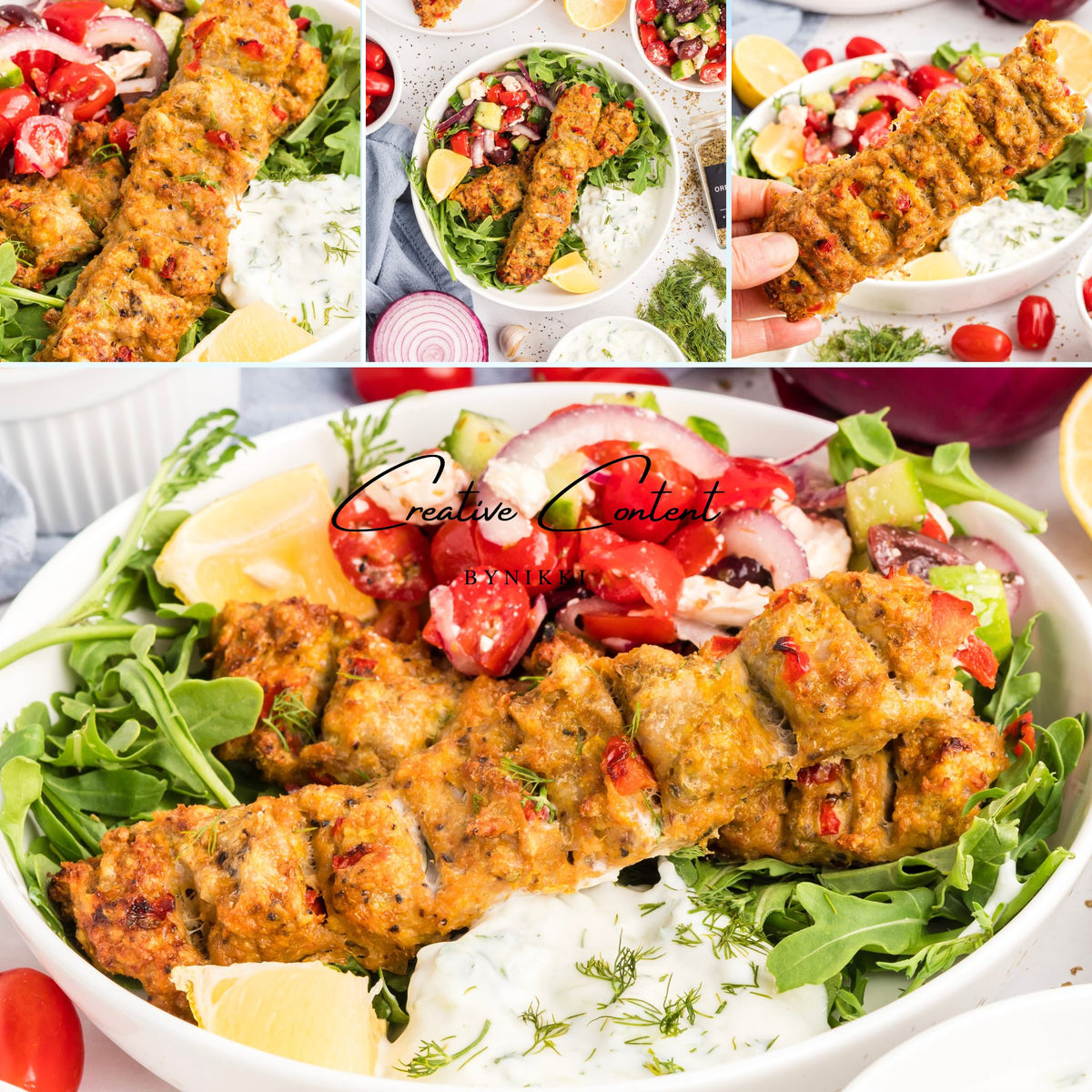 Sheet Pan Chicken Kabobs  + Greek Salad + Tsatziki- Exclusive
