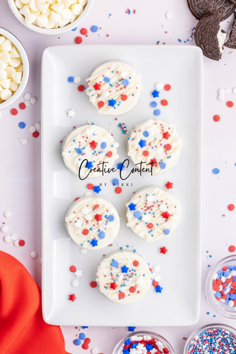 White Chocolate Covered Oreos (4th of July or Labor Day)- Exclusive