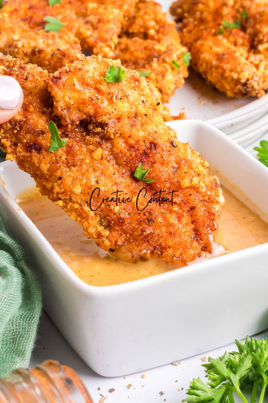Air Fryer Breaded Chicken + Honey Mustard Sauce - Set 1 of 2