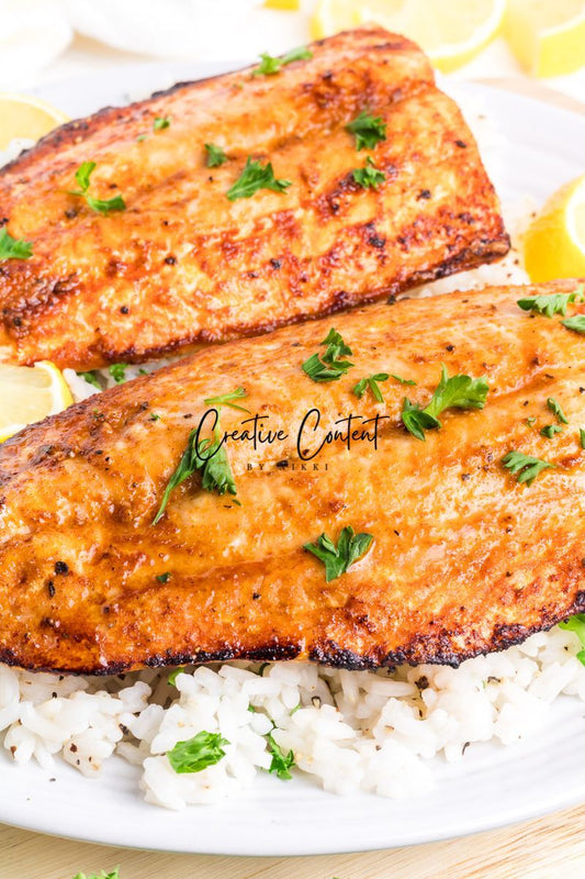 Air Fryer Frozen Salmon -  Exclusive (only air fryer trays shown / no air fryer)