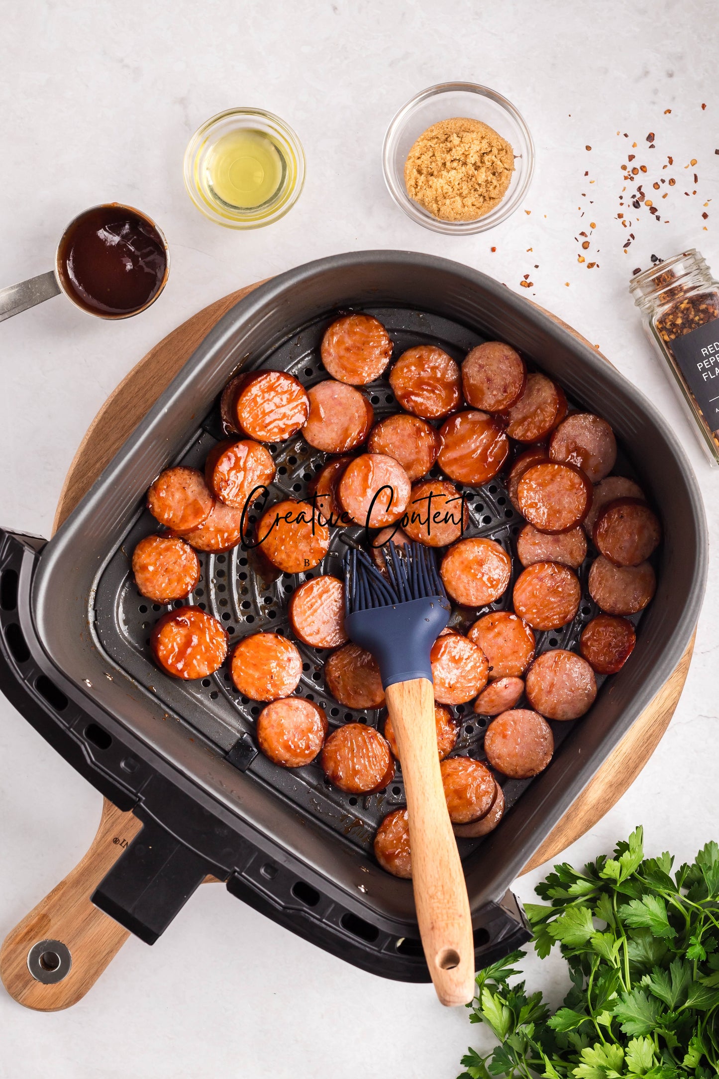 Air Fryer Kielbasa + Creamy Mustard Sauce - Set 1 of 2