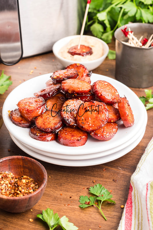 Air Fryer Kielbasa + Creamy Mustard Sauce  -  Set 2 of 2