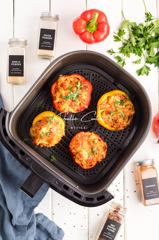 Air Fryer Rotisserie Chicken Stuffed Peppers - Exclusive