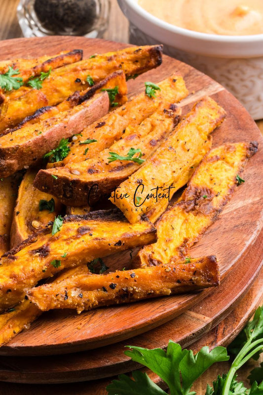 Air Fryer Sweet Potato Wedges + Spicy Mayo (2 recipes) - Set 3 of 3