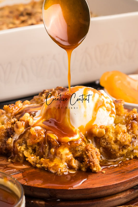 Apple Dump Cake + Homemade Caramel Sauce - Exclusive