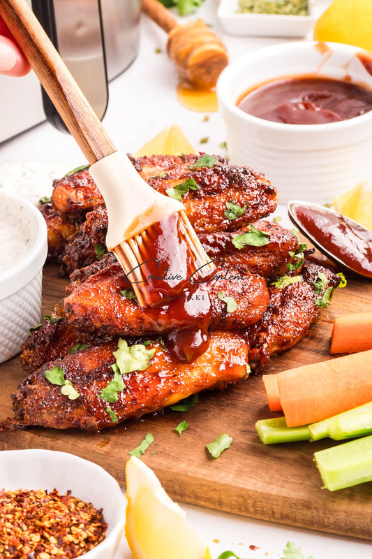 Air Fryer Honey BBQ Chicken Wings + Homemade Ranch Dressing - Exclusive