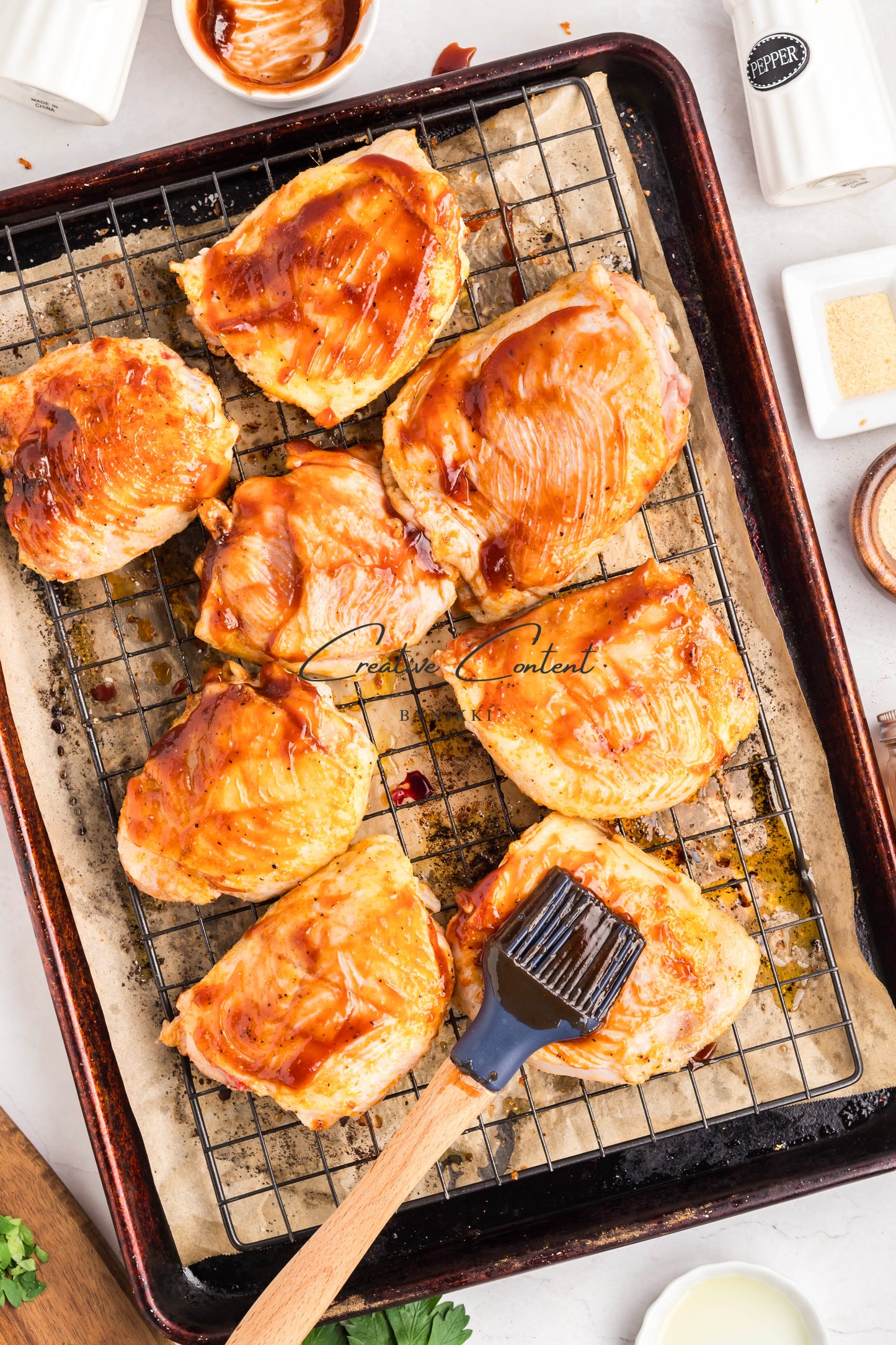 Baked Barbecue Chicken Thighs - Exclusive