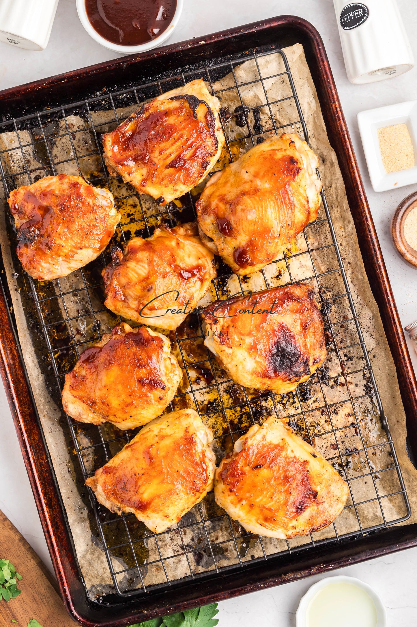 Baked Barbecue Chicken Thighs - Exclusive