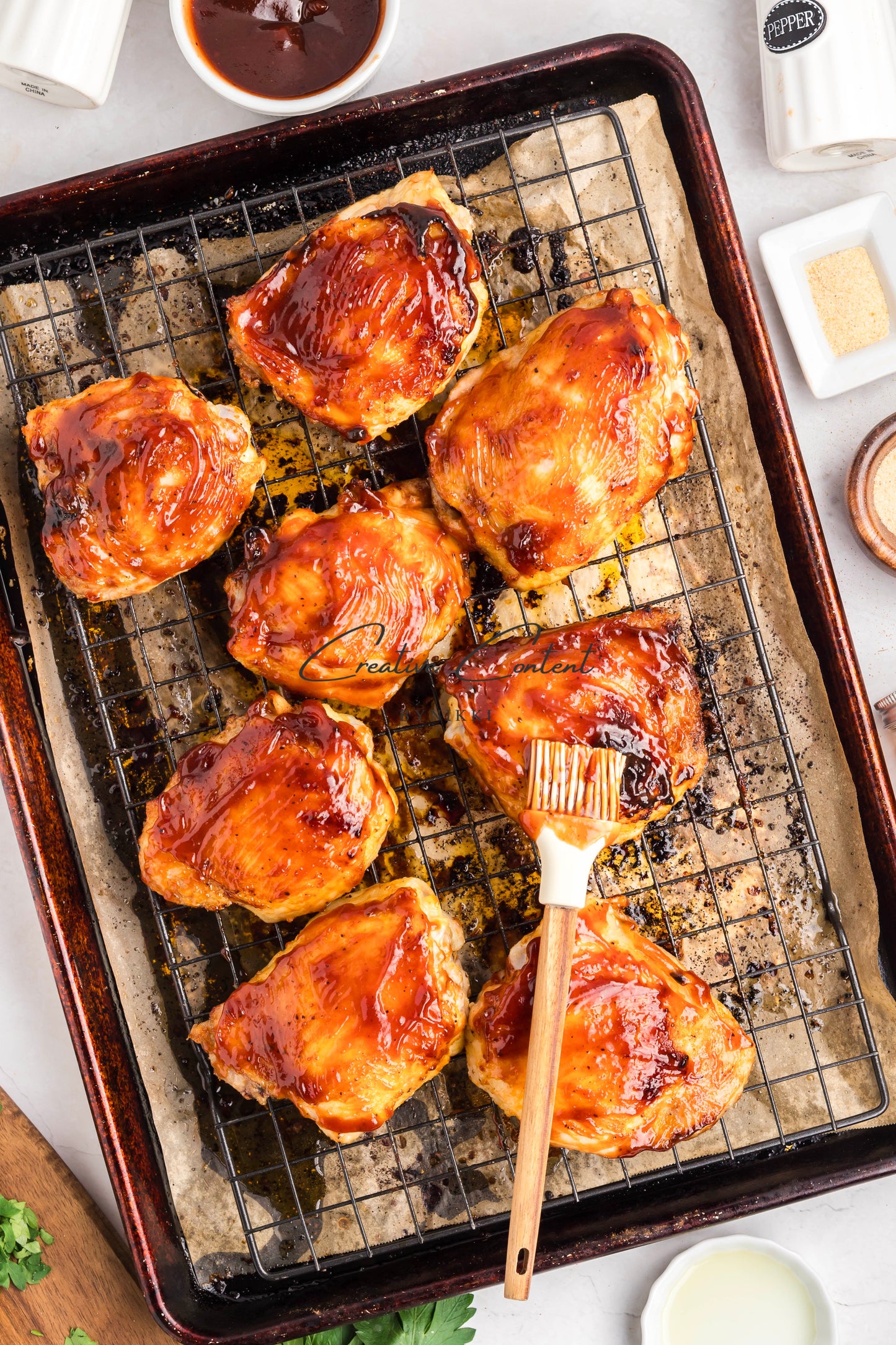 Baked Barbecue Chicken Thighs - Exclusive