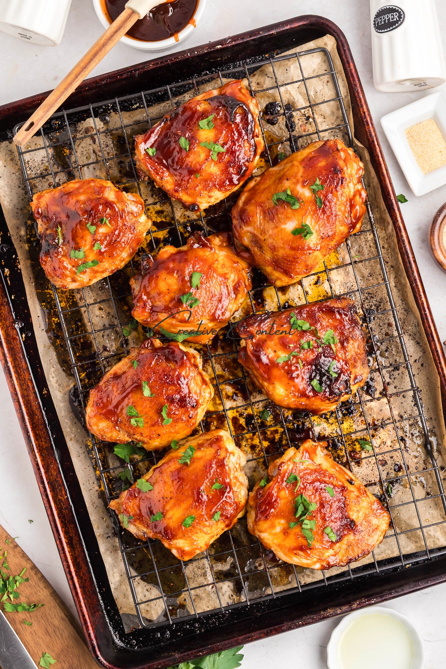 Baked Barbecue Chicken Thighs - Exclusive