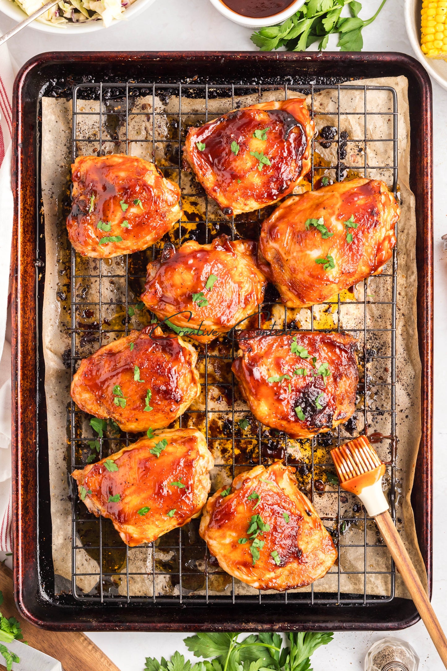 Baked Barbecue Chicken Thighs - Exclusive