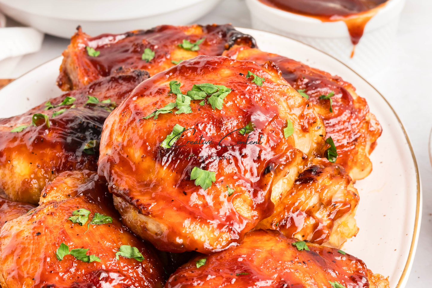 Baked Barbecue Chicken Thighs - Exclusive