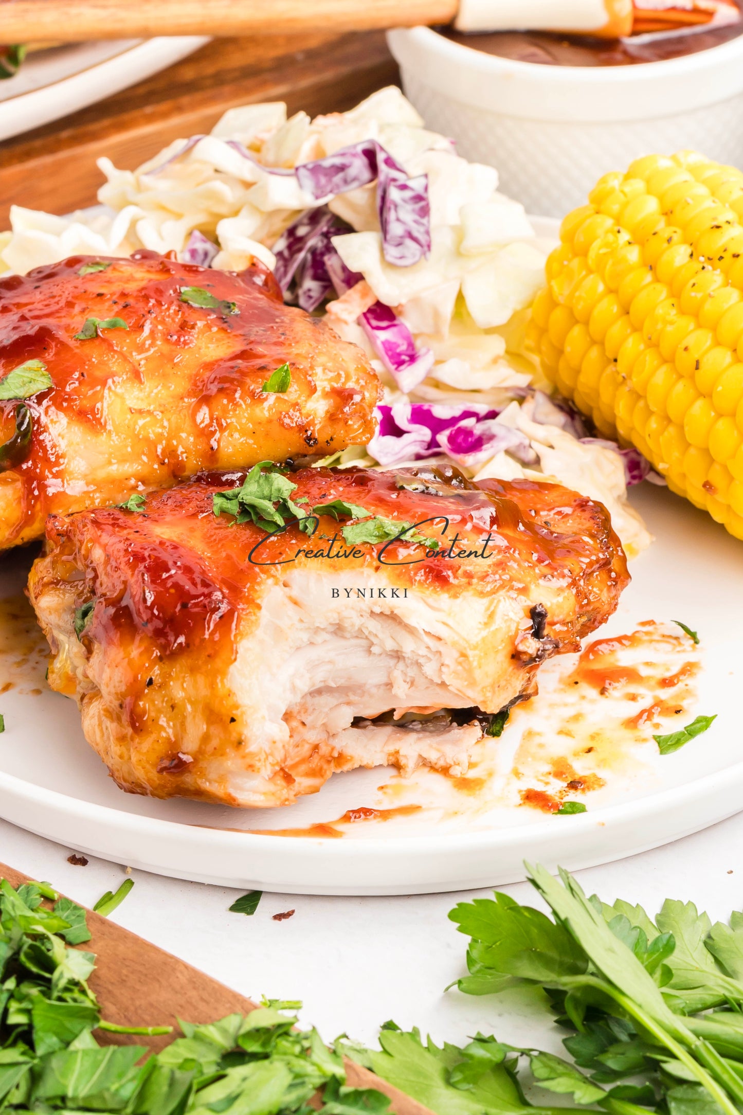 Baked Barbecue Chicken Thighs - Exclusive