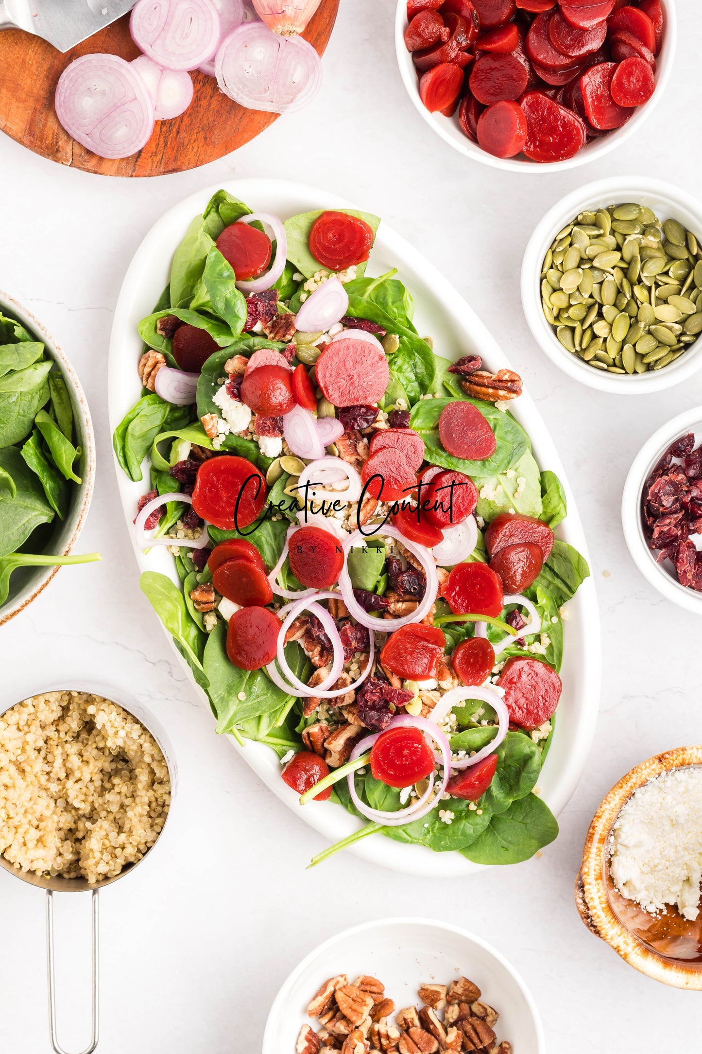 Beet Salad With Feta Cheese + Mint Vinaigrette - Set 2 of 2
