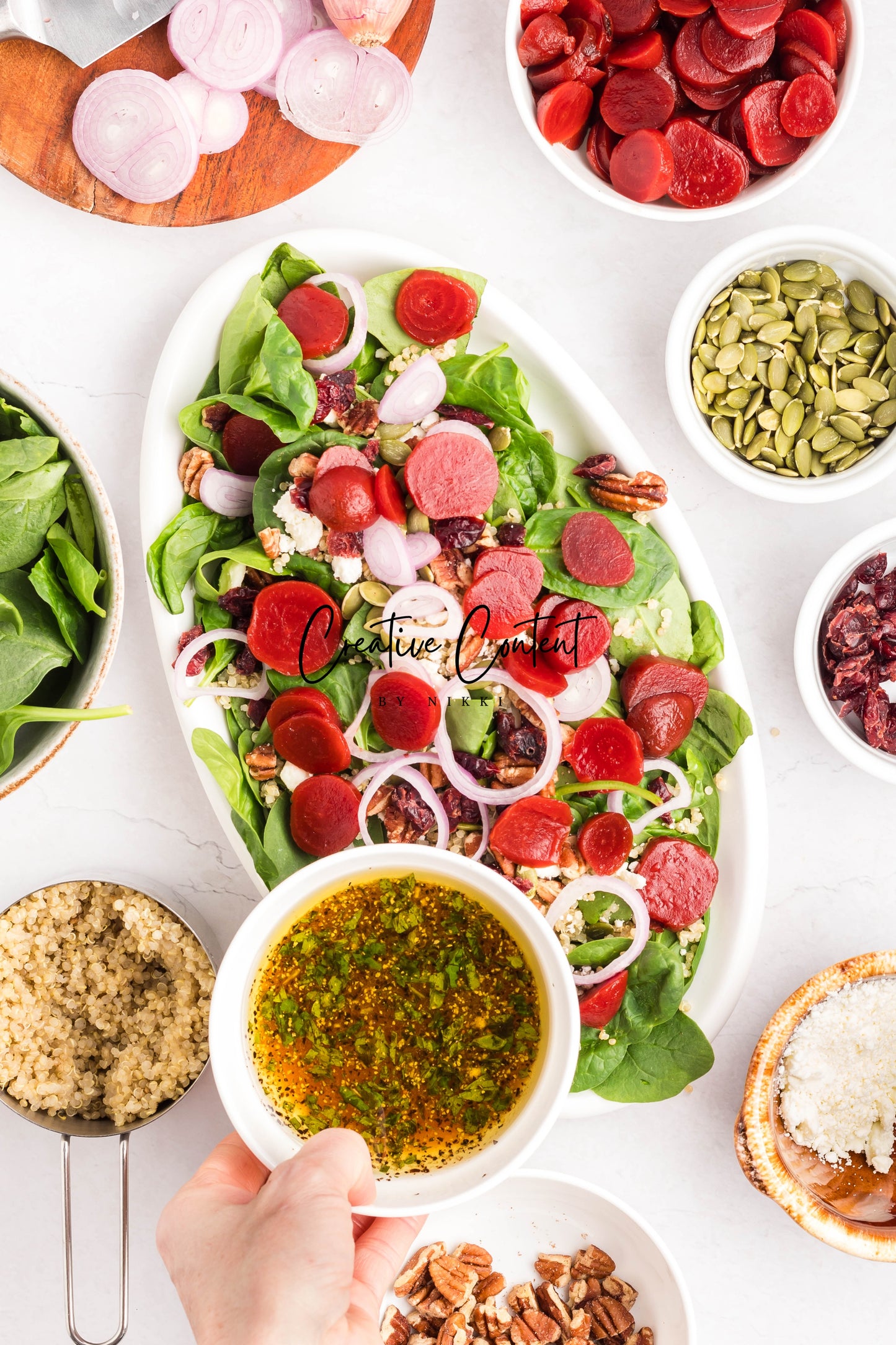 Beet Salad With Feta Cheese + Mint Vinaigrette - Set 2 of 2