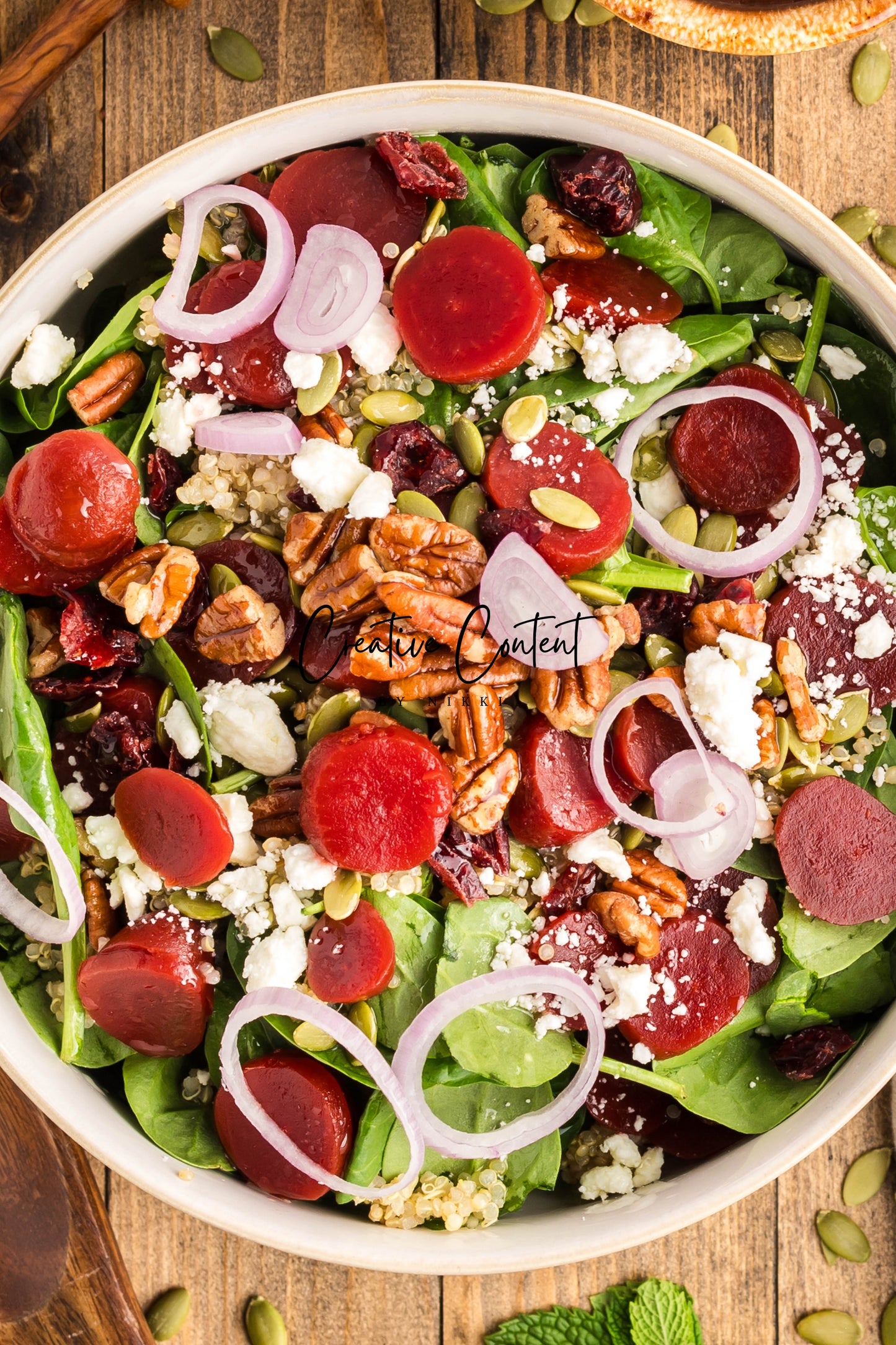 Beet Salad With Feta Cheese + Mint Vinaigrette - Set 2 of 2