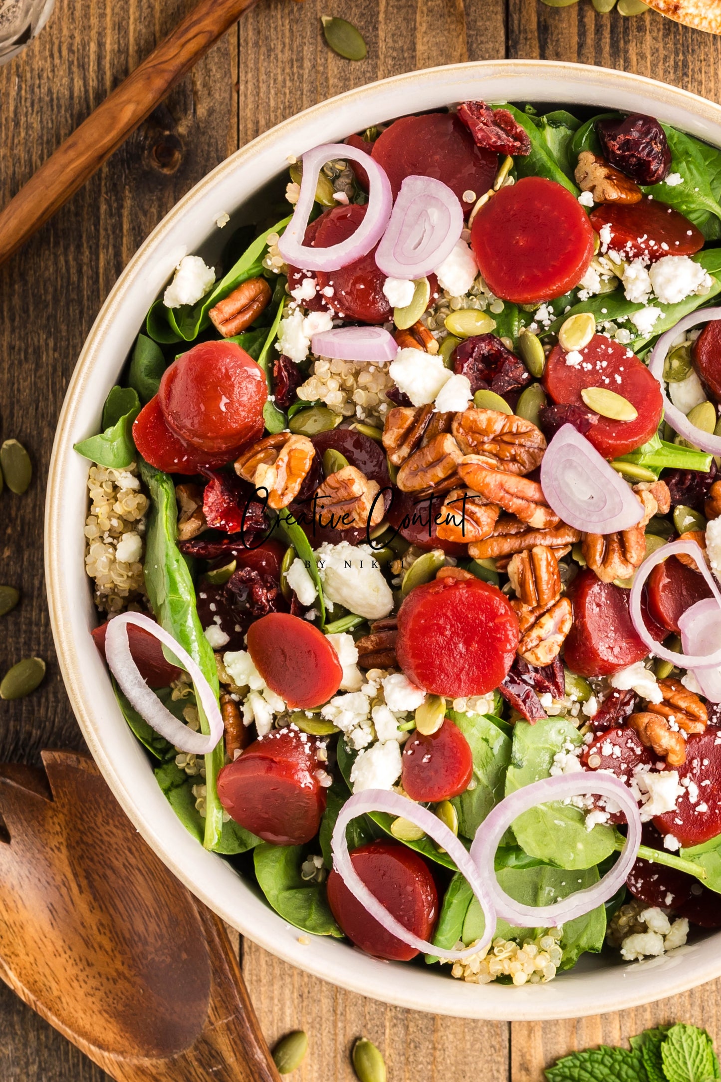 Beet Salad With Feta Cheese + Mint Vinaigrette - Set 2 of 2