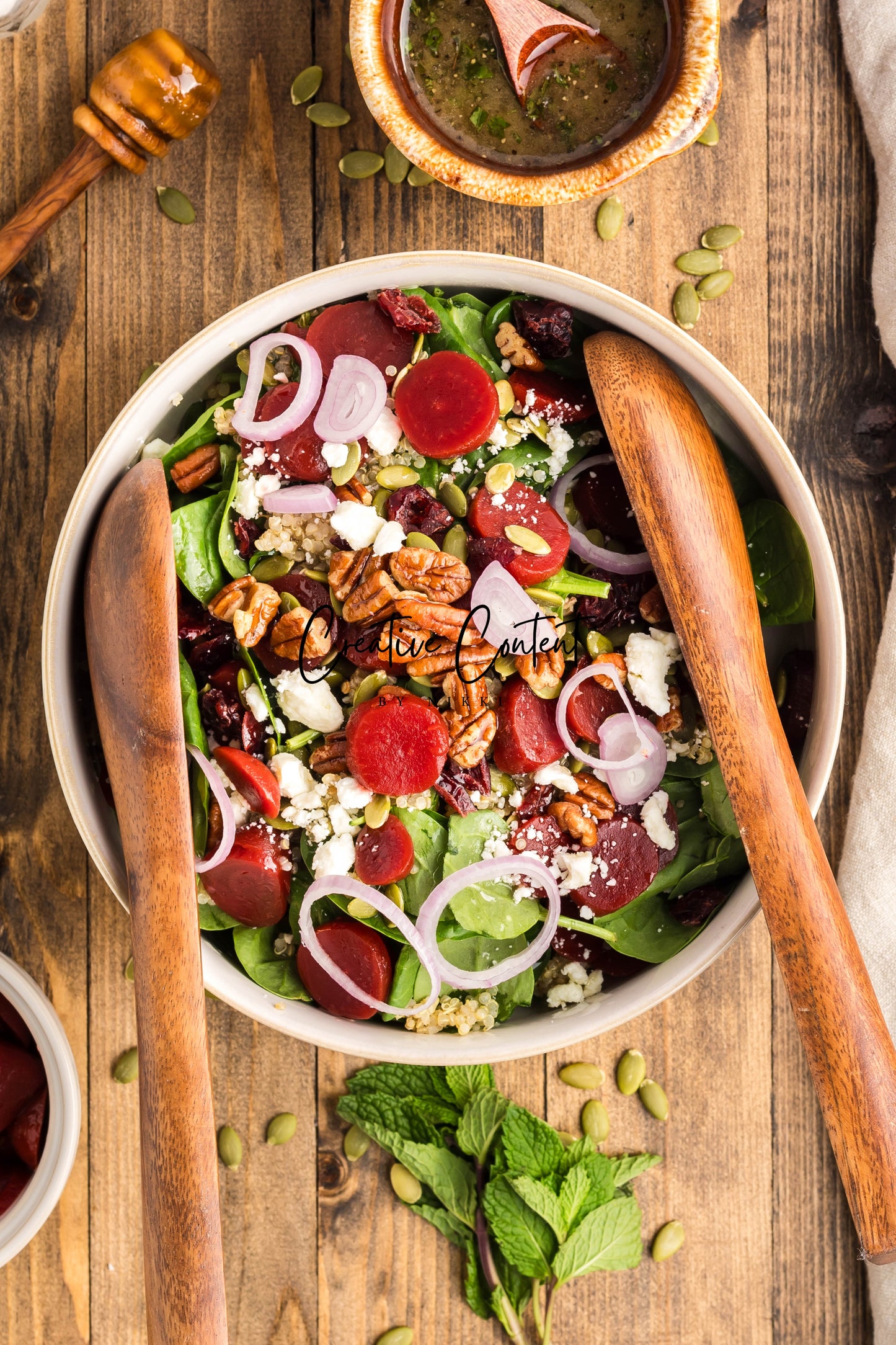 Beet Salad With Feta Cheese + Mint Vinaigrette - Set 2 of 2