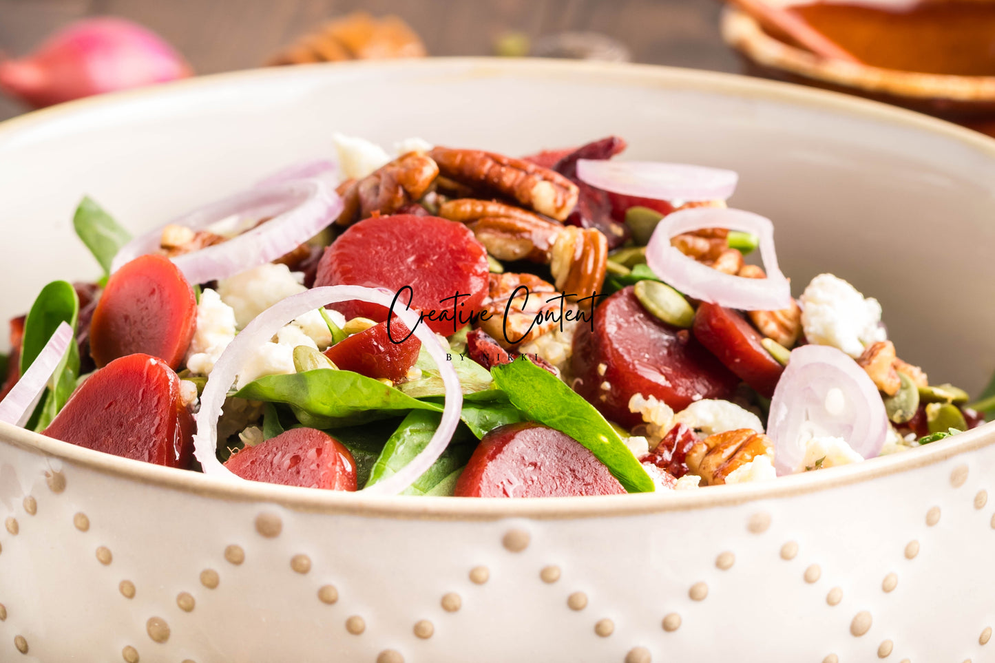 Beet Salad With Feta Cheese + Mint Vinaigrette - Set 2 of 2