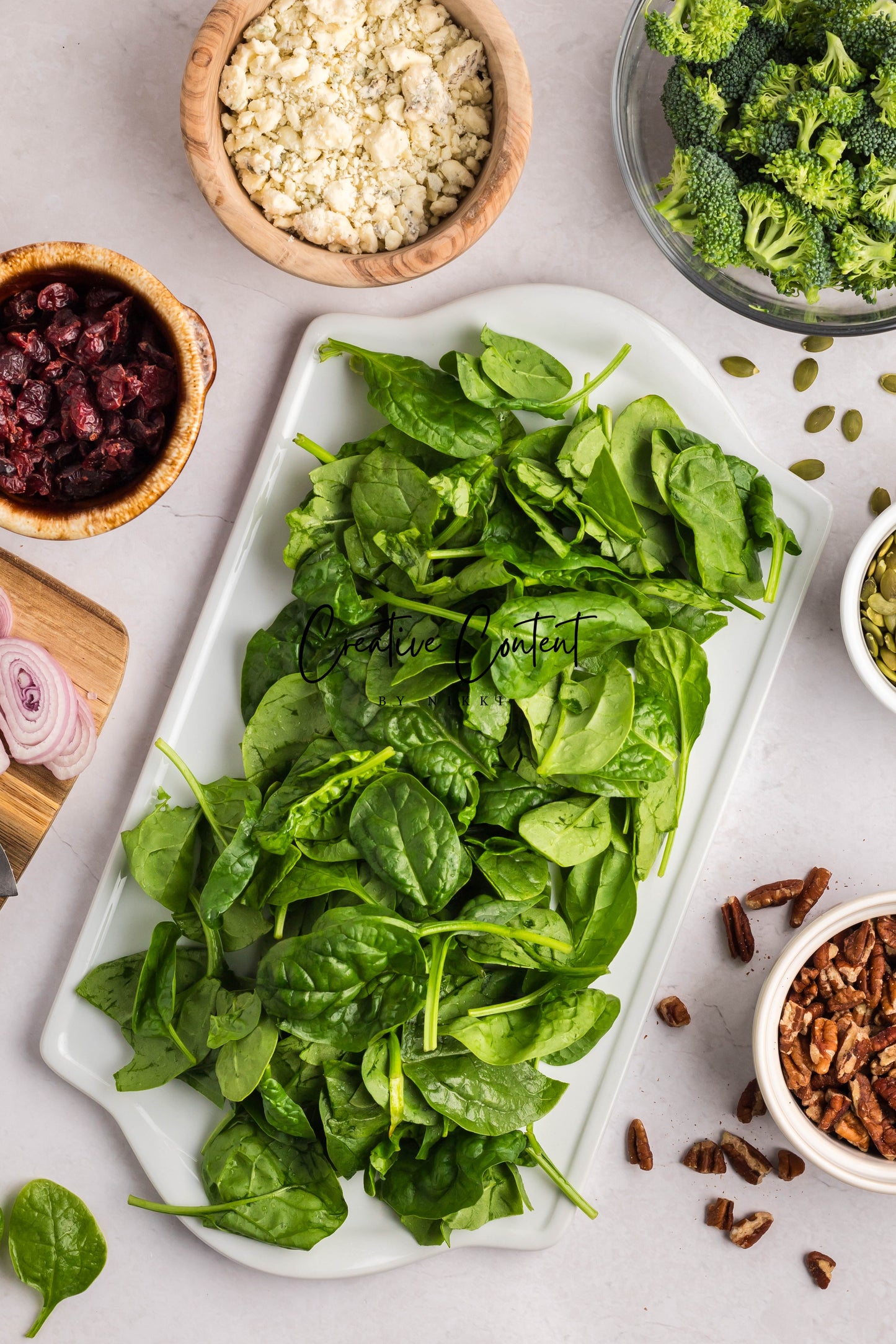 Spinach Salad + Dijon Vinaigrette  - Set 2 of 2
